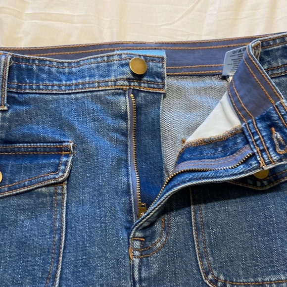 Draper James Denim Skirt Sz 12 Blue A-Line Front Pocket Classic Preppy - Picture 11 of 11